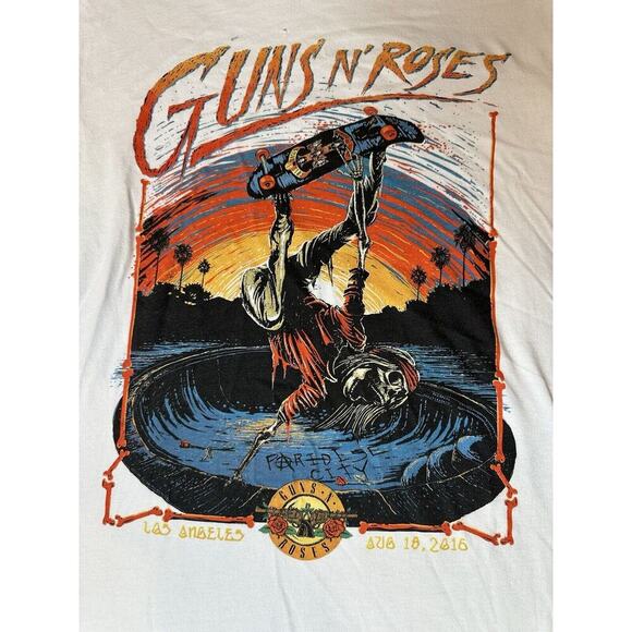 Authentic H&M Licensed GUNS N ROSES T-Shirt XS Long Sleeve with Sleeve Tags GnR - Picture 2 of 11